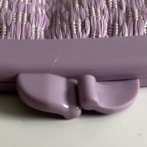 VINTAGE Purple Dot Pattern Clutch Purse Made In Italy - Picture 6 of 7